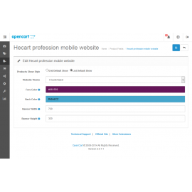 Profession mobile website store (VQMOD) For OpenCart V2